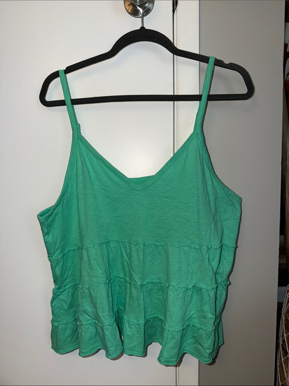 American Eagle Outfitters Teal Green Ruffled Camisole
